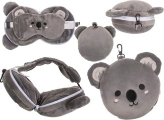 Plüsch Reisekissen für Kinder mit Augenmaske verschiedene Ausführungen 2in1 Koala