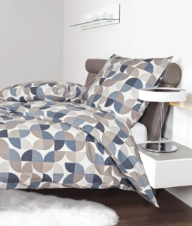 Janine Feinbiber Bettwäsche Davos 65121 marine silber sand|155x220 cm + 80x80 cm