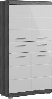 Midischrank Stirling / Scout, Holzwerkstoff, Grau, Weiß, 74 x 141 x 31 cm