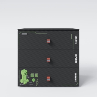 phoenix group AG original Minecraft Kommode mit 3 Schubladen und LED Beleuchtung