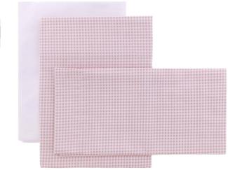 Cambrass - 3- Teiliges Set Für Wiege 80x120x1 cm Vichy10 Rosa