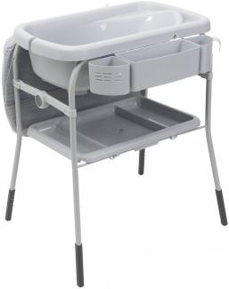 Chicco Cuddle & Bubble Ergonomische Baby-Wickelwanne mit Matratze und weicher Wickelauflage, höhenverstellbar, kompakt schließbar, max. 11 kg, Blau