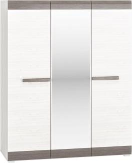 Kleiderschrank "Blanco" Drehtürenschrank 163cm Pinie weiß grau MDF