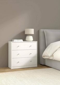 Dmora - Kommode Vivienne, Mehrzweckkommode, Schlafzimmerkommode, Schrank mit Schubladen, 72x30 h68 cm, Weiß