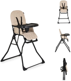 Cangaroo Kinderhochstuhl Waffel, Fußstütze verstellbar, zusammenklappbar, Gurt beige