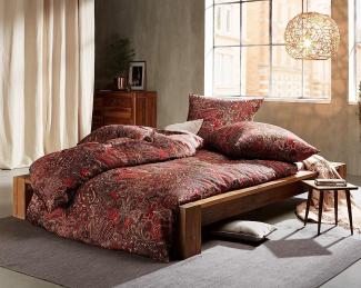 Mako Satin Paisley Bettwäsche orientalisch rot 240x220 + 2x 80x80