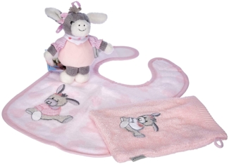 Sterntaler 9701838 Geschenk-Set Emmi Girl, Lätzchen, Spieluhr und Waschhandschuh, Alter: ab 0 Monaten, Rosa