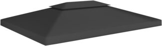 vidaXL Pavillon-Dachplane mit Kaminabzug 310 g/m² 4x3 m Schwarz 312075