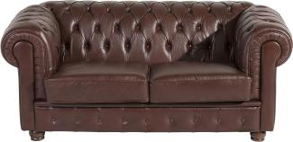 Bridgeport Sofa 2-Sitzer Wischleder Braun Buche Nussbaumfarben