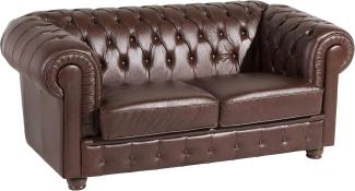 Bridgeport Sofa 2-Sitzer Wischleder Braun Buche Nussbaumfarben