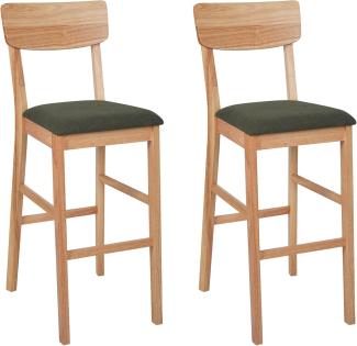 Set mit 2 Barstühlen AMBLER Heller Holzfarbton
