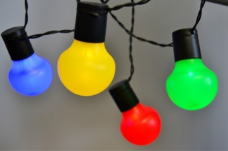 LED Party-Lichterkette 17,5m mit 50 Kugel-Laternen bunt innen & außen