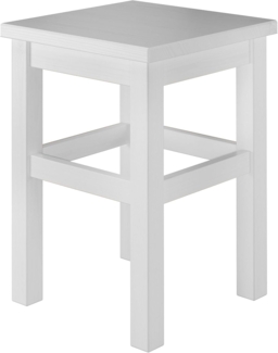 Holzhocker Massivholzsitz ohne Lehne in Kiefer weiß V-90. 71-41