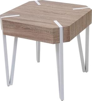 Mendler 'Kos T574' Couchtisch, Metall-Füße, 52 x 50 x 50 cm, Eiche