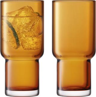 LSA International Utility Highball 390 ml x 2, Bernstein, 8,2 x 8,2 x 15 cm