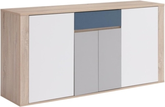Vente-unique - Sideboard mit 4 Türen & 1 Schublade - Mehrfarbig - FILUTIA