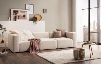 DOMO. collection Sofa 800013, 3-Sitzer Garnitur, rechteckig, gepolsterte Rückenlehne, Modul-Element, 3er Couch, Polsterganitur, 301 x 108 x 69 (BxTxH), natur