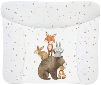 Ceba Baby® weiche Wickelauflage 75x72 cm - Baby Wickelunterlage- Wickeltischauflage für Junge und Mädchen - Wasserdicht, abwaschbar - OEKO-TEX® Standard 100 - Made in EU - Waldfreunde Motiv
