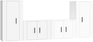 vidaXL 4-tlg. TV-Schrank-Set Hochglanz-Weiß Holzwerkstoff 3188552