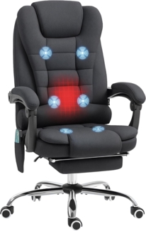 Vinsetto Schreibtischstuhl Bürostuhl mit 6 Massagepunkten, höhenverstellbarer Drehstuhl (PC-Stuhl, 1 St), für Wohnzimmer, Büro, Schwarz