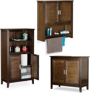 3 tlg. Badschrank Set Bambus