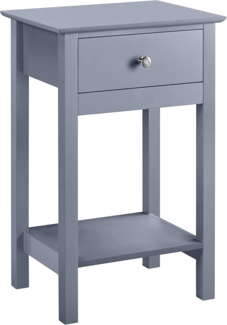 Yaheetech Nachttisch mit Schublade, Beistelltisch mit Ablage, Nachtkonsole Kommode Sofatisch, 40 x 30 x 61 cm Grau