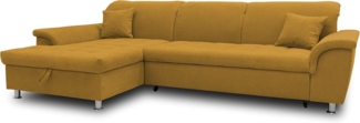 DOMO Collection Ecksofa Franzi, Couch in L-Form, Sofa, Eckcouch mit Rückenfunktion Polsterecke, Gelb, 279 x 162 x 81 cm