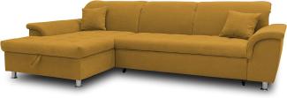 DOMO Collection Ecksofa Franzi, Couch in L-Form, Sofa, Eckcouch mit Rückenfunktion Polsterecke, Gelb, 279 x 162 x 81 cm