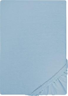 Biberna Jersey-Spannbetttuch, 100 % Baumwolle, Taubenblau, 1x 90x190 cm - 100x200 cm