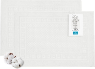 ZOLLNER Badematte, rutschhemmend, fußbodenheizunggeignet, 100% Baumwolle, rechteckig, Badematte, 100% Baumwolle, vom Hotelwäschespezialisten, mit Waffelmuster