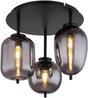 Deckenleuchte, Metall, Schwarz, D 46 cm