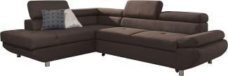 99rooms Filio Ecksofa Velours ESITO Braun Links mit