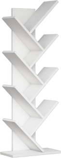 WELL HOME MOBILIARIO & DECORACIÓN Bücherregal mit V-Fächern, 100% melaminbeschichtete Spanplatte, Weiß