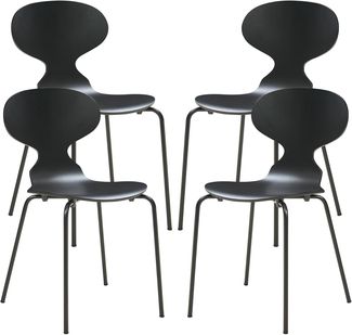 Esszimmerstuhl Kil 4er Set Schwarz [en. casa]