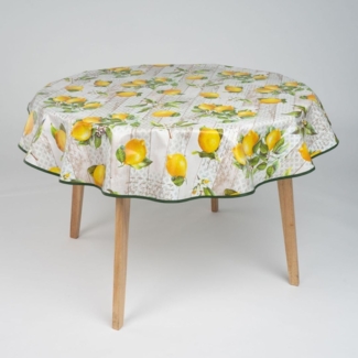 laro Tischdecke 160cm runde Wachstuchtischdecke Saum-Eingefasst