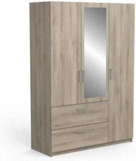 Kleiderschrank >Ready2< in Eiche aus Holzwerkstoff - 134x192x51cm (BxHxT)