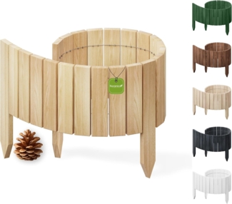 Floranica Flexible Beeteinfassung 100x10 cm Braun imprägnierte Rasenkante Beetumrandung aus Kiefernholz Gartenzaun Steckzaun Rollboarder