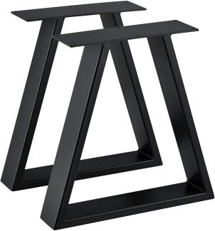 2er-Set Tischgestell Trapezförmig 40x10x40 cm Metallgestell Schwarz en. casa