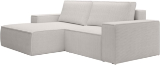 Vente-unique - Kleines Ecksofa mit Schlaffunktion - Ecke links - Cord - Beige - AMELIA