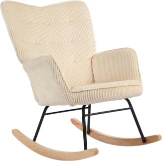 HOMCOM Schaukelstuhl Sessel Relaxsessel Wohnzimmersessel Akzentstuhl (Schaukelsessel, 1 St), für Wohnzimmer, Schlafzimmer, Beige