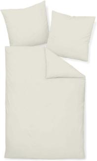 Traumschlaf Uni Mako-Satin Bettwäsche|240x220 cm + 2x 40x80 cm| ecru