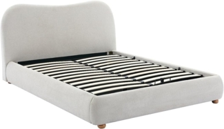 Vente-unique - Bett mit Bettkasten - 160 x 200 cm - Stoff - Beige - VANARI