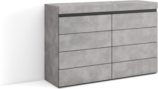 Skraut Home | Kommode mit Schubladen | Aufbewahrungsschrank | 114 x 75 x 35 cm | Für Schlafzimmer, Zimmer | Sideboard, Schrank | Moderner Stil | Zement