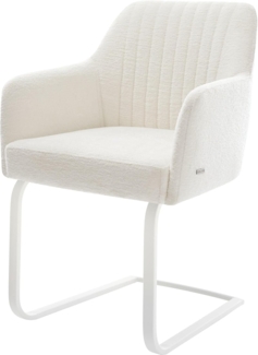 Freischwinger Greg-Flex Bouclé Soft Beige Freischwinger flach Weiß Taschenfederkern