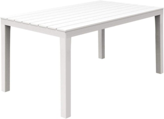 Dmora - Außentisch Vasto, rechteckiges Esszimmerregal, Mehrzweck-Gartentisch für drinnen und draußen, 100 % Made in Italy, 138 x 78 x 72 cm, Weiß