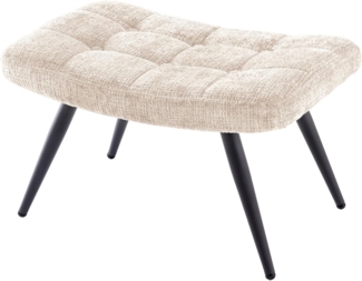 riess-ambiente Fußhocker SCANDINAVIA champagner / schwarz - Chenille, Metallbeine, Polsterung (Einzelartikel, 1 St), bequemer Hocker - ideal für Schlaf-, Wohnzimmer, Garderobe & Sessel