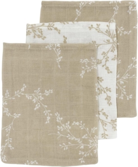 Meyco Branches Waschhandschuhe Sand 3 Stück Beige