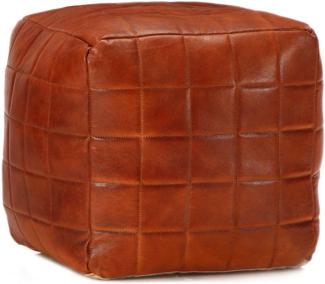 vidaXL Pouf Hellbraun 40 x 40 x 40 cm Echtes Ziegenleder 248135