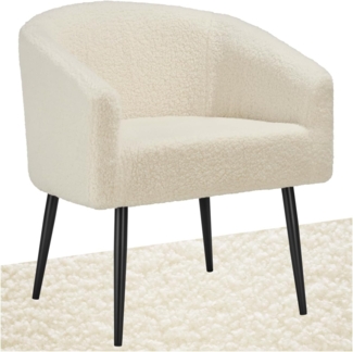 tectake Relaxsessel Sessel, gepolstert, mit Bouclé-Bezug