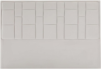 Vente-unique - Bettkopfteil - 180 cm - Samt - Beige - HERMINE